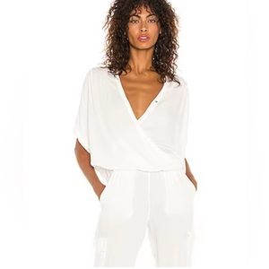 Bobi - Beach Crepe Top in Ivory/White (Size Medium)